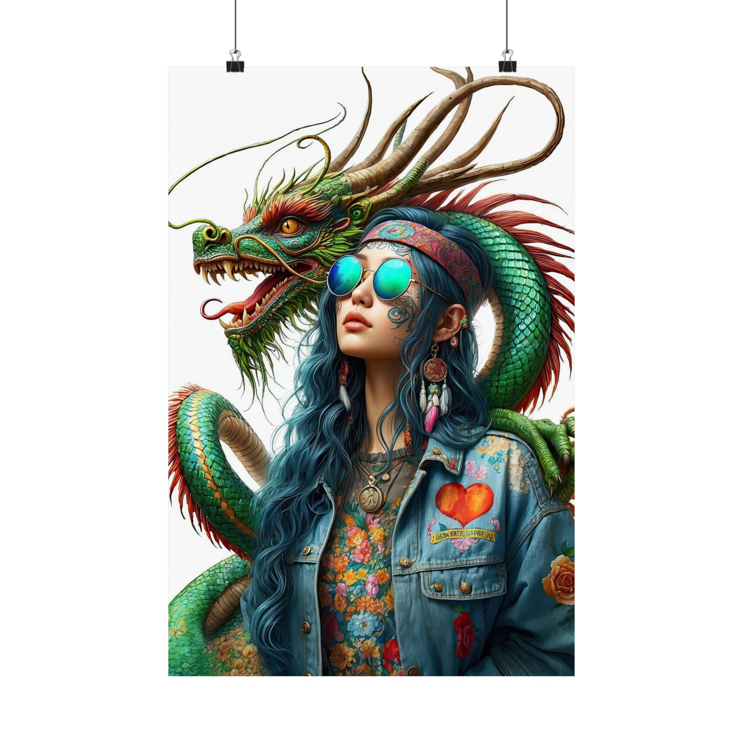 Dragon & Hippie Harmony Matte Vertical Posters
