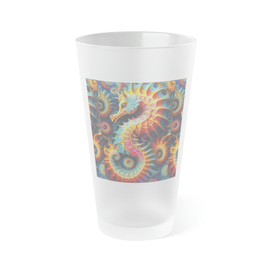 Celestial Seahorse Whimsy Frosted Pint Glass, 16oz