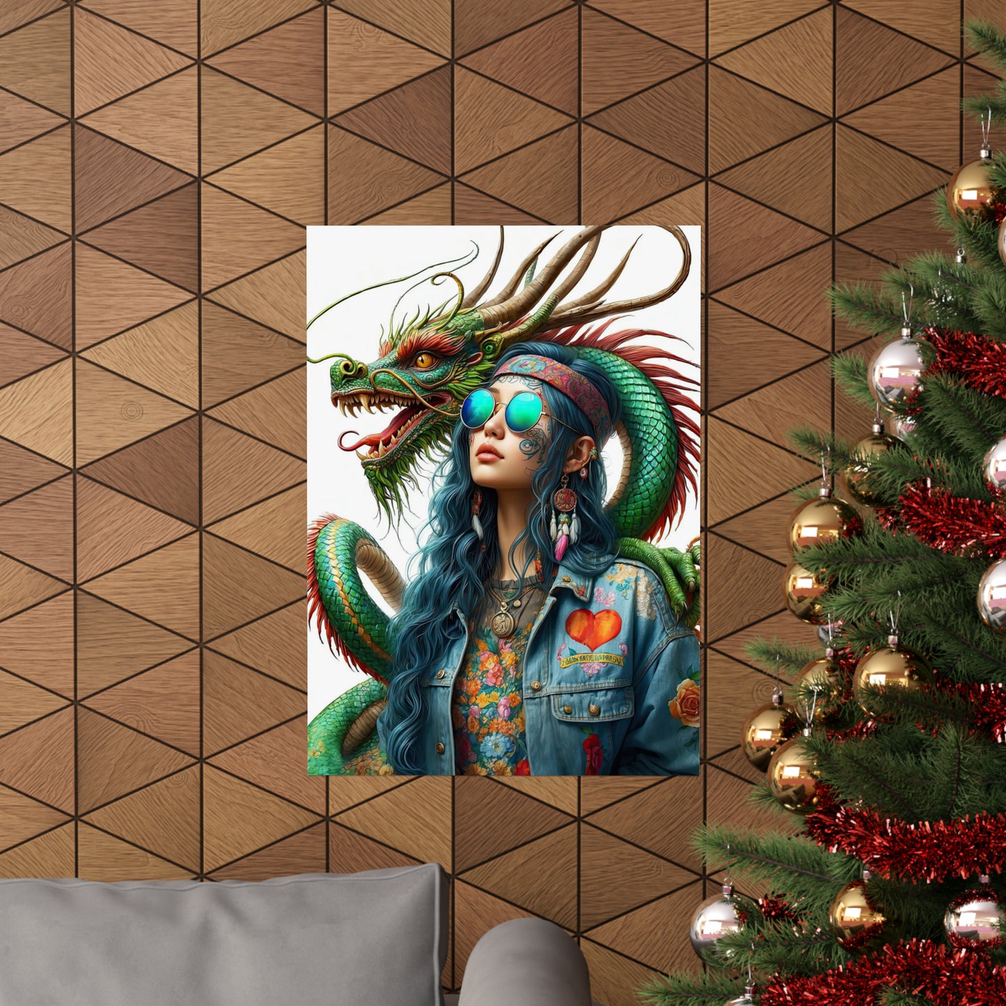 Dragon & Hippie Harmony Matte Vertical Posters